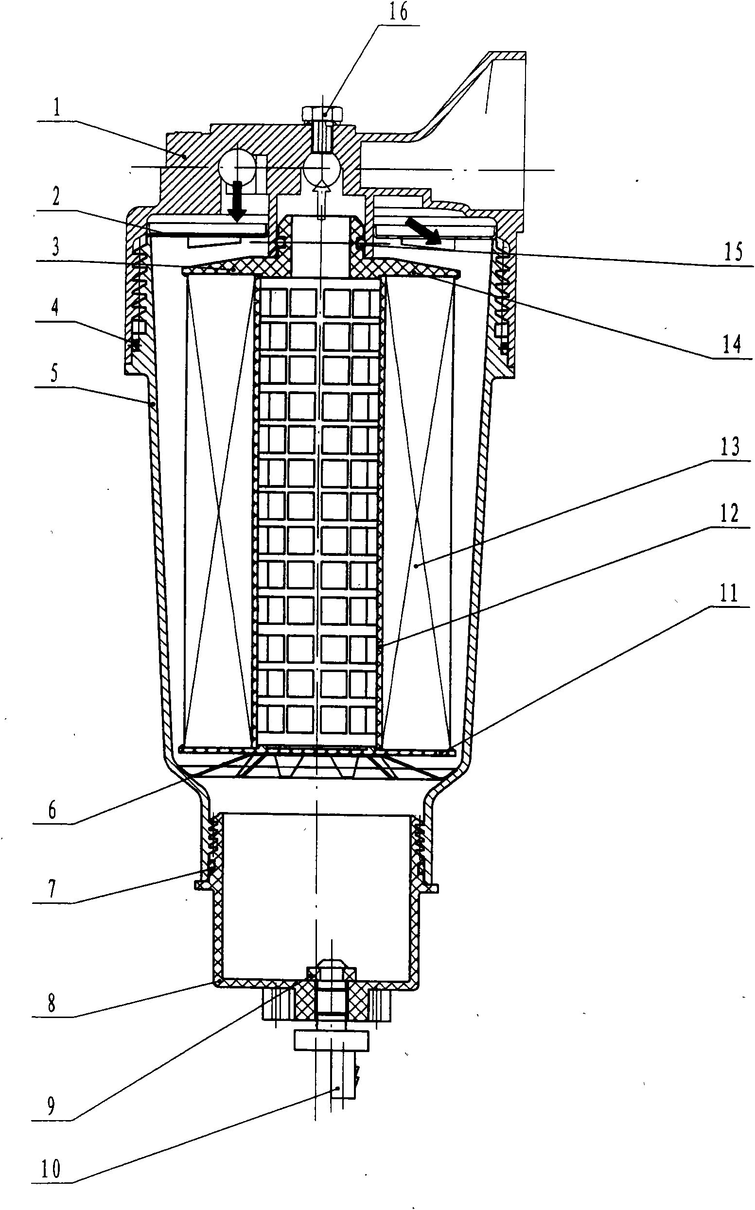 cn102116236a_无公害双级油水分离柴油滤清器失效