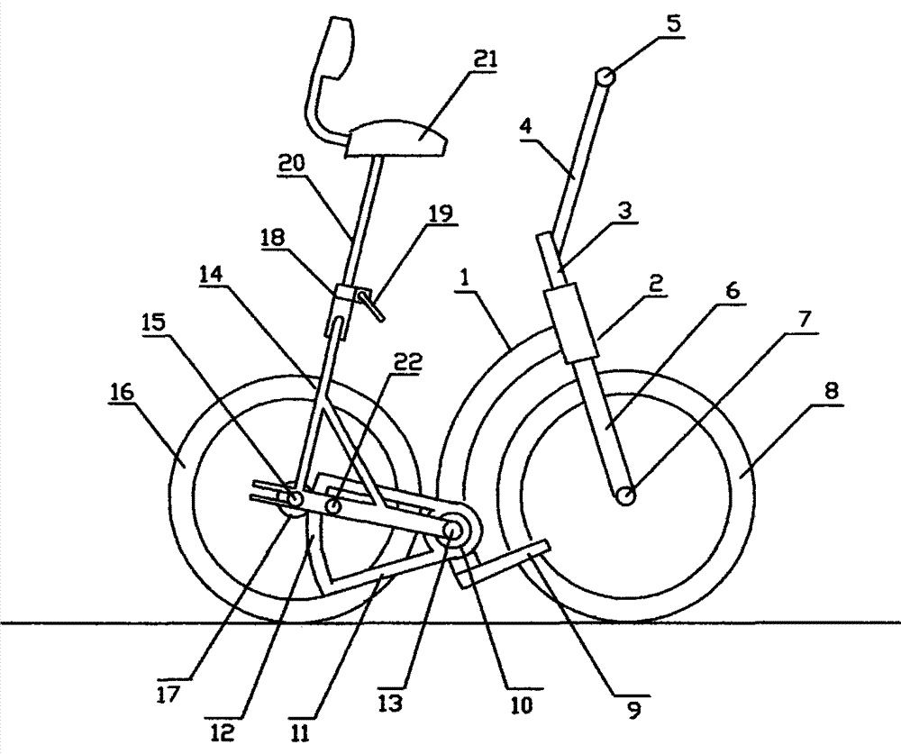 cn103029789a_车架杠杆重力驱动无链条免折叠健身自行车有效
