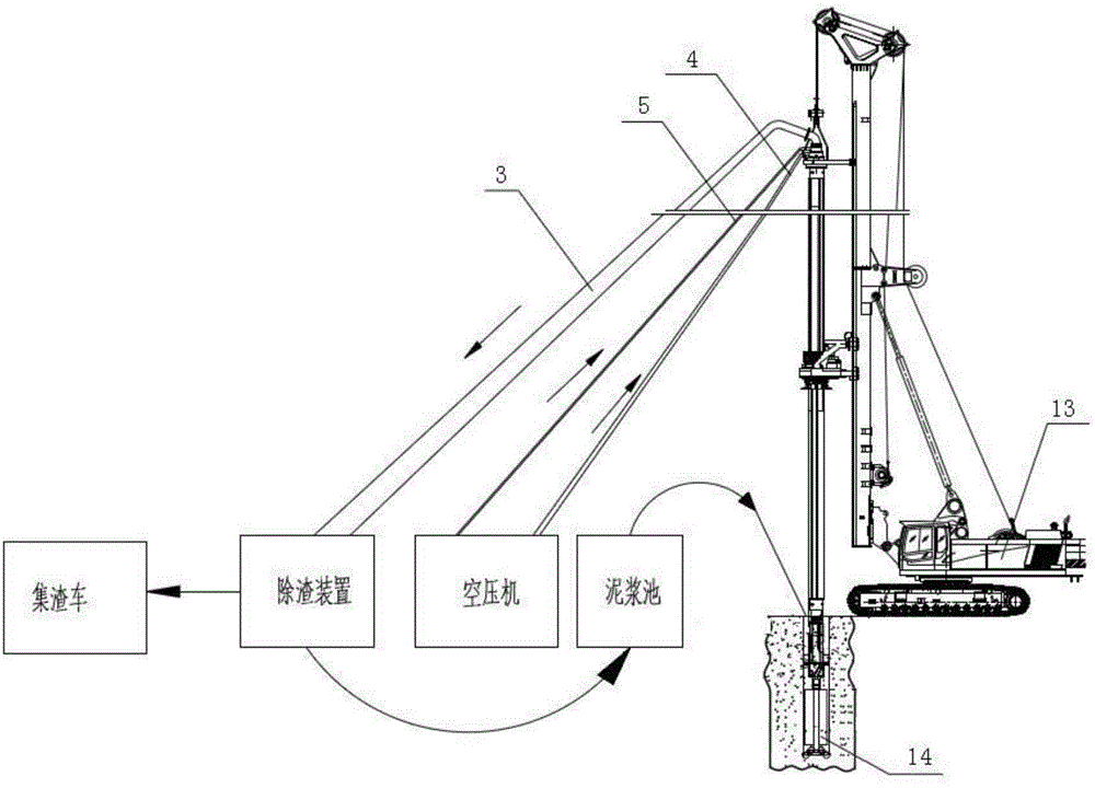 cn104832082a_一种用于旋挖钻机的气动潜孔锤反循环出渣施工工艺有效