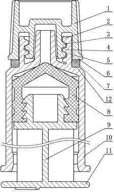 cn203227101u_一种外环密封的锁定盖帽预充式冲管注射器有效