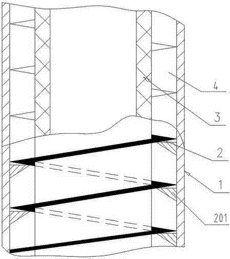 cn203629328u_一种石墨设备中螺旋导流板与内外壁间的连接结构有效