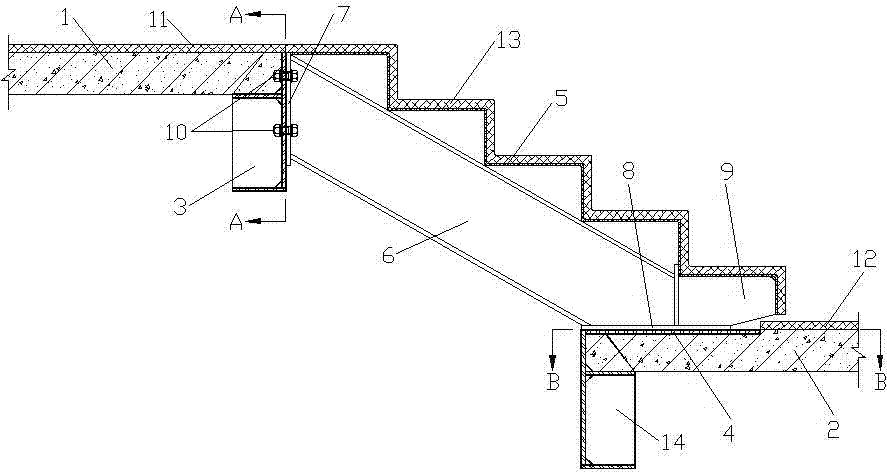 cn204456693u_一种上承式踏步板的钢结构梁式楼梯可滑动铰支座有效