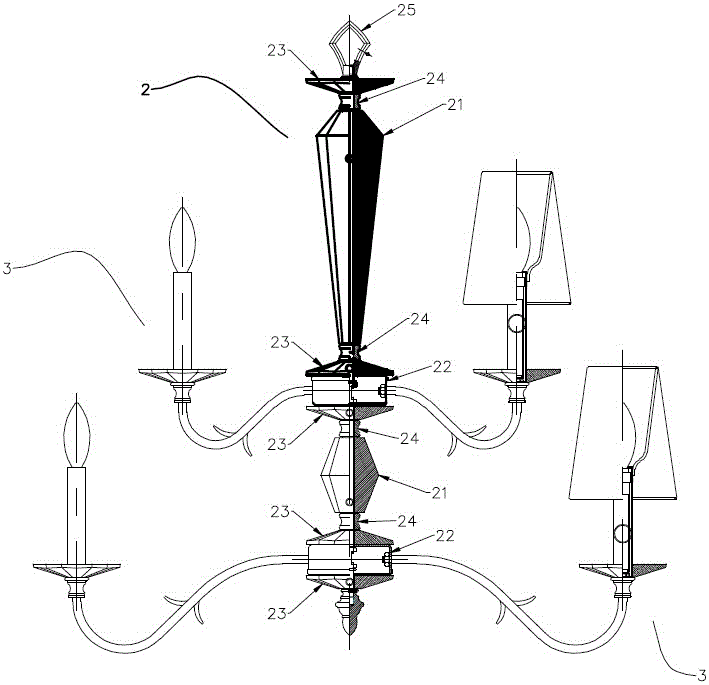 cn204829595u_一种吊灯结构有效