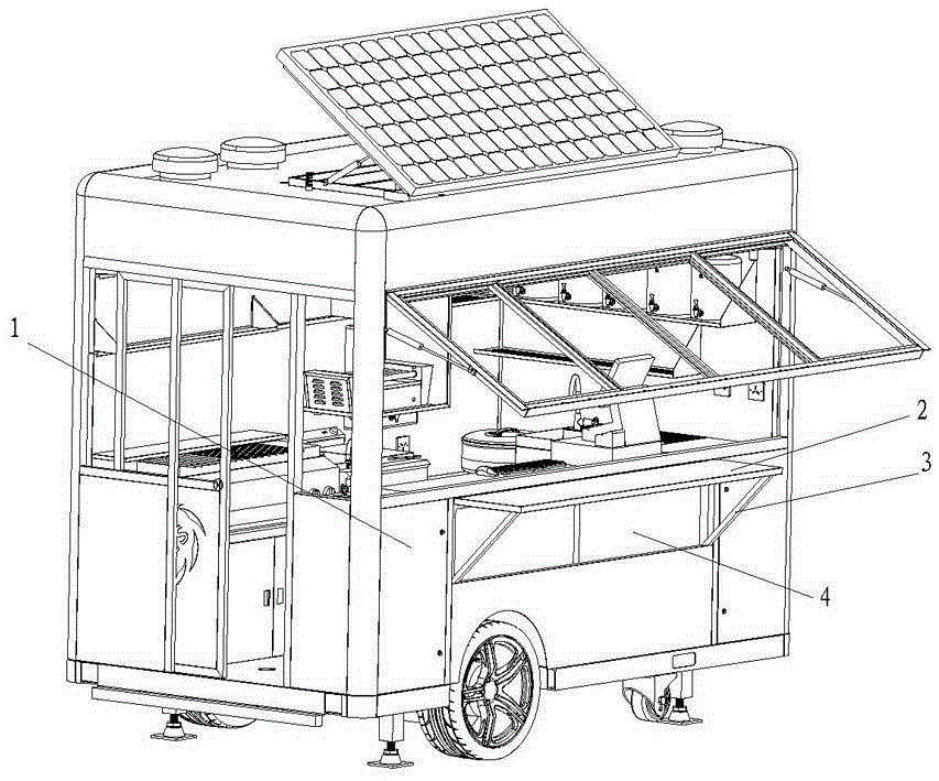 cn205162357u_一种移动餐车的售卖台结构有效