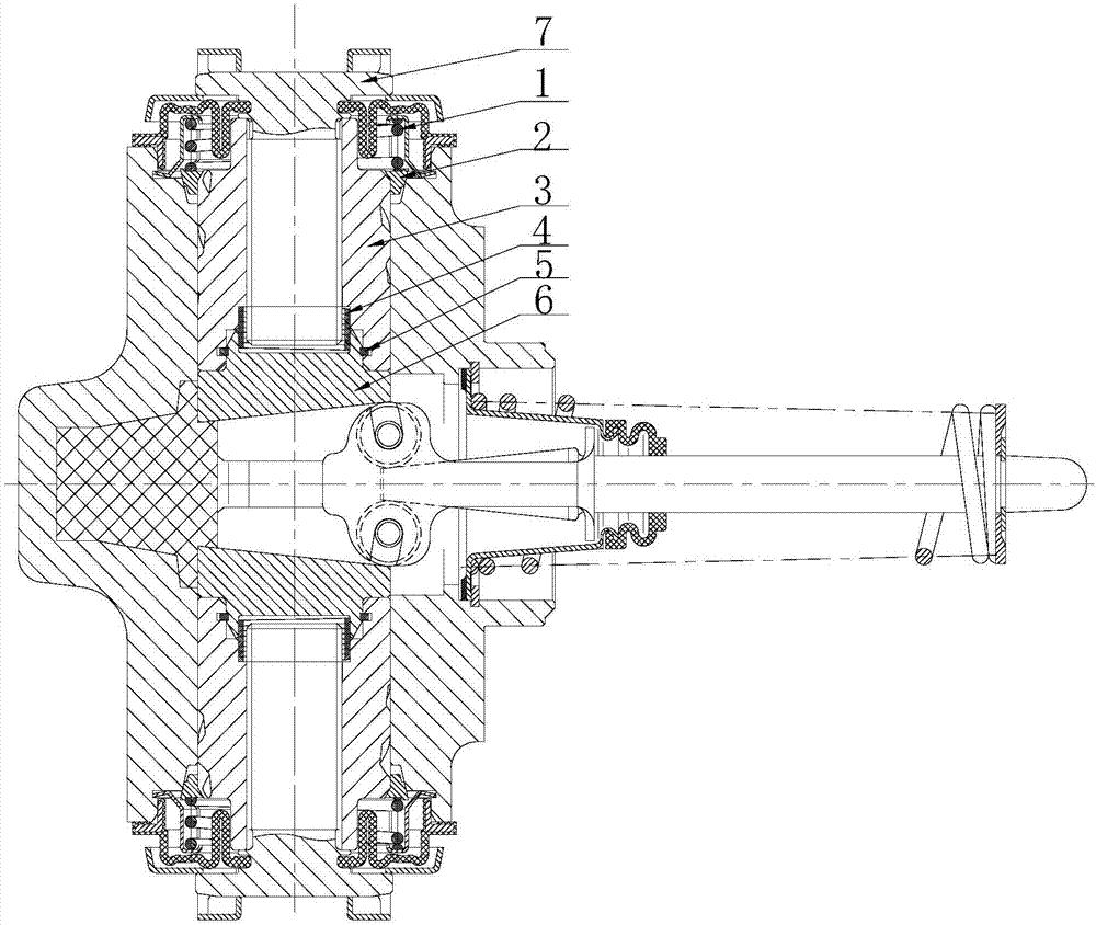 一种离合弹簧式气压楔式制动轮缸内部的自调结构 - cn201720137366.