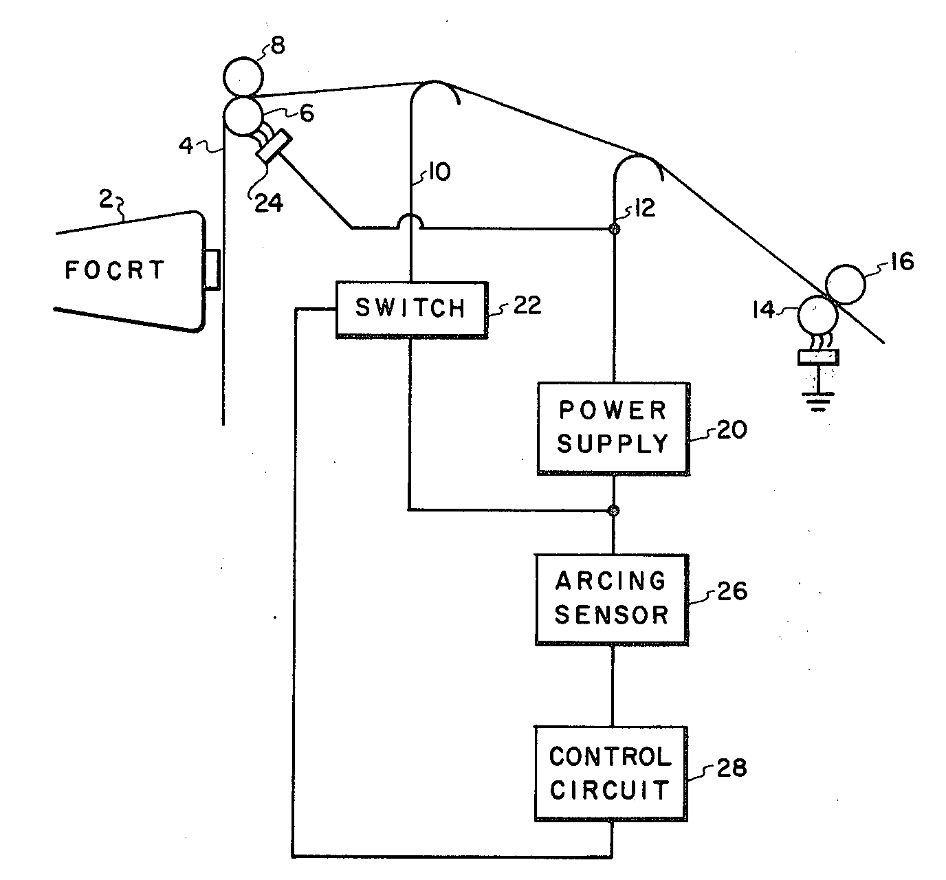 recorder control circuit for suppressing incipient arcing at the