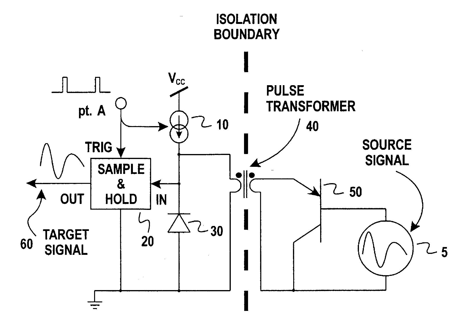 isolating,conferencing us5499176(a)_pulse transformer circuit for isolating electrical