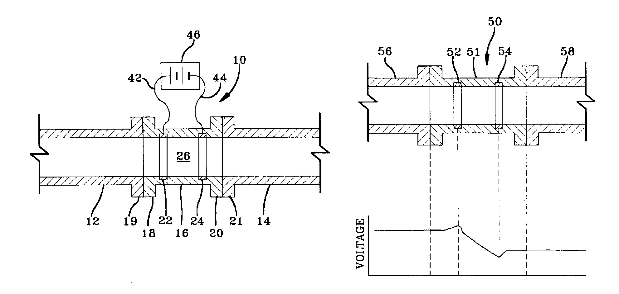 galvanic corrosion inhibiting coupling interposed between two